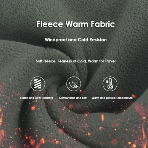 Thermal Fleece Balaclava Ski Mask - Cold Weather Face Cover - Large, Black