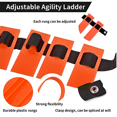 Agility Ladder and Hurdles Training Set with 10 Cones - Orange