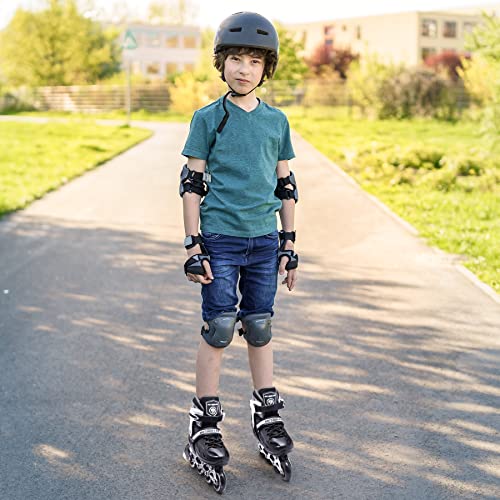 METROLLER Adjustable Inline Skates for Kids & Adults, Black, Size Large (4-7 US)