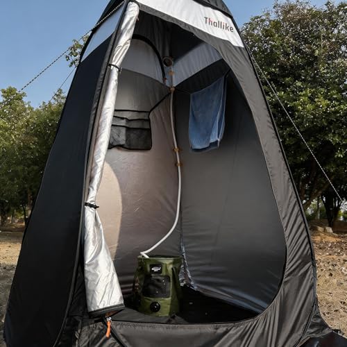 Thallike Black Camping Shower Tent 55x55x83 Privacy Pop-Up Shelter