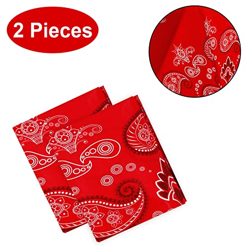 Western Cowboy Tablecloths - 2 Pack Red Paisley Disposable Covers