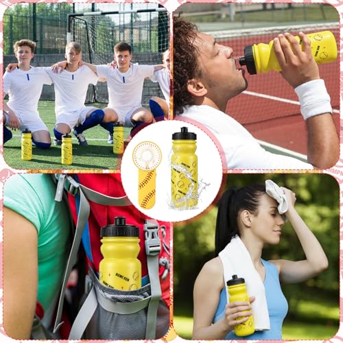 VIHOSE 24-Pack 20 oz Softball Water Bottle and Handheld Fan Gift Set