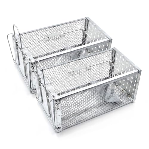Humane Live Chipmunk Trap Cage – 2-Pack, Reusable, Instant Trigger