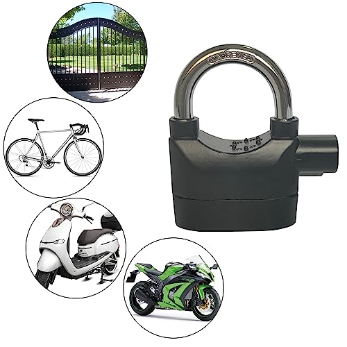 Alarm Lock 110dba Universal Security Alarm Lock System Anti-Theft for Door Motor Bicycle Padlock with 3 Keys (2PCS)