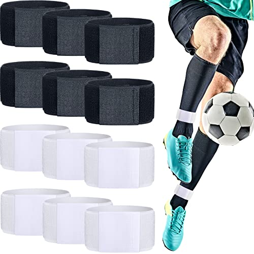 12 Pcs Soccer Shin Guard Straps - Adjustable Anti-Slip Holders
