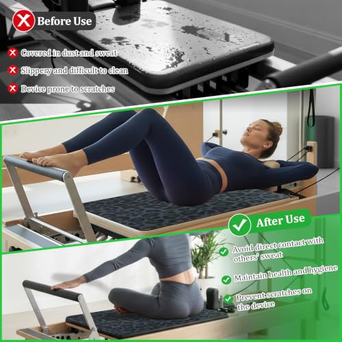 Anti-Skid Pilates Reformer Mat - Black Speckled, Moisture-Absorbing