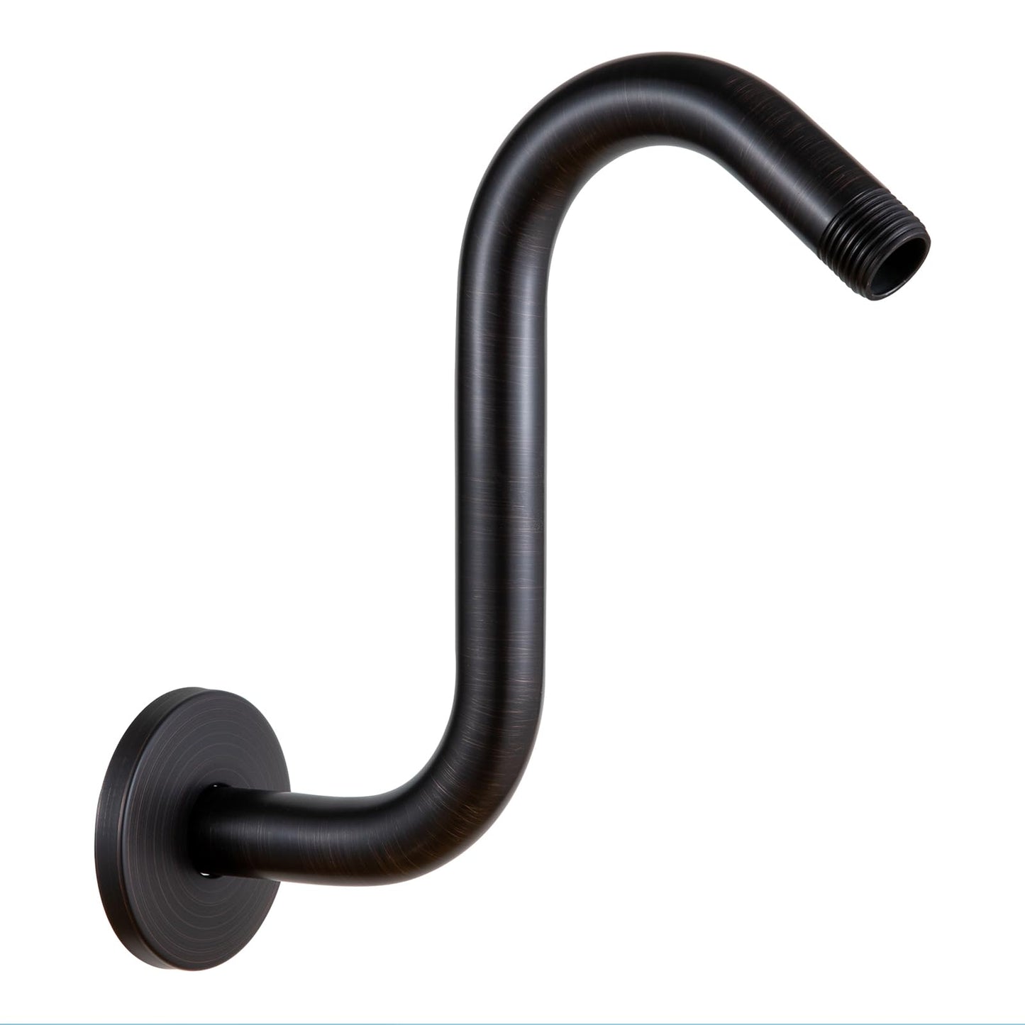OFFO Shower Head Extension Arm 8 in, Oil Rubbed Bronze S Shaped Shower Arm with Flange High Rise Goose Neck Shower Extension