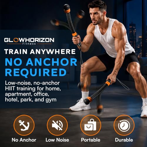 GlowHorizon Cordless Weighted Battle Ropes for Home Gym, Portable Resistance Workout Equipment