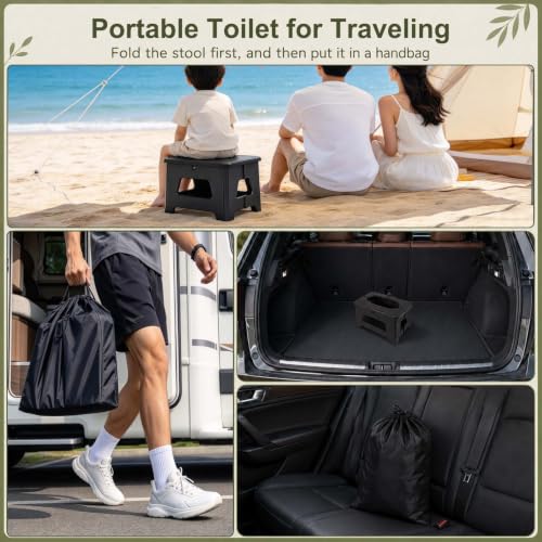 Large Foldable Portable Toilet for Adults Camping Car Road Trips