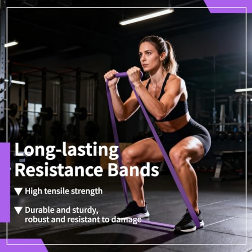 WIFOCU Purple Resistance Bands Set 35-85lbs - Home Gym & Physical Therapy