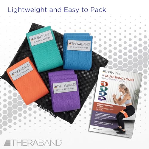 THERABAND Glute Band Loops, Resistance Exercise Set, Workout,