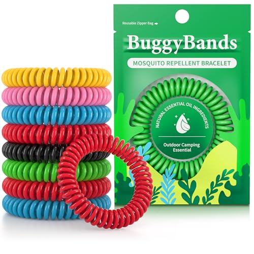 BuggyBands 24 Pack DEET-Free Mosquito Repellent Bracelets for Adults & Kids - Natural Citronella, Individually Packaged, Adjustable & Waterproof