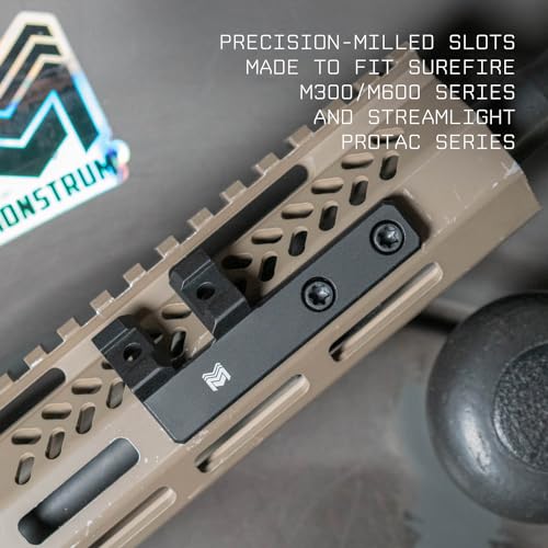 Monstrum Scout Light Mount | Compatible with Surefire M300/M600 Series/Streamlight Protac Series | Extended 45 Degree Offset Mount