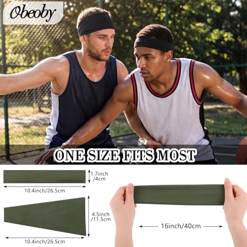 Soft Elastic Sports Headbands for Men - 7-Pack Multicolor Set