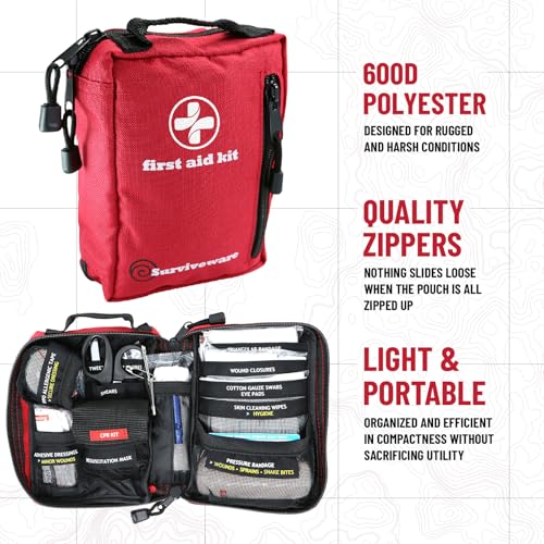 Surviveware Travel Comprehensive Premium First Aid Kit (98 pcs)
