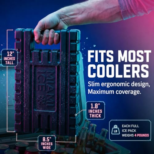 Miami Ice Packs for Coolers 12x9 XL - Reusable Gel Ice Packs 1-pack