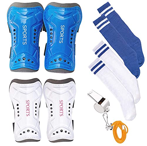 Kids Soccer Shin Guards & Socks Set - Ages 3 to 6