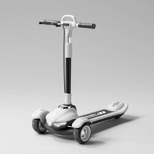 Aeneadbaby Large Kids Scooter, Toddler Scooter for Kids 3-18 & Adults, Safe Dual Brakes (Foot Brake/Hand Brake) & Bluetooth Music with Lights, 5-Level Adjustable & One-Click Folding Kick Scooter.