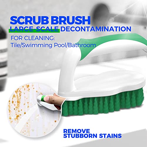 7 Pack Cleaning Brush Set - Ergonomic Scrub Brushes in Green