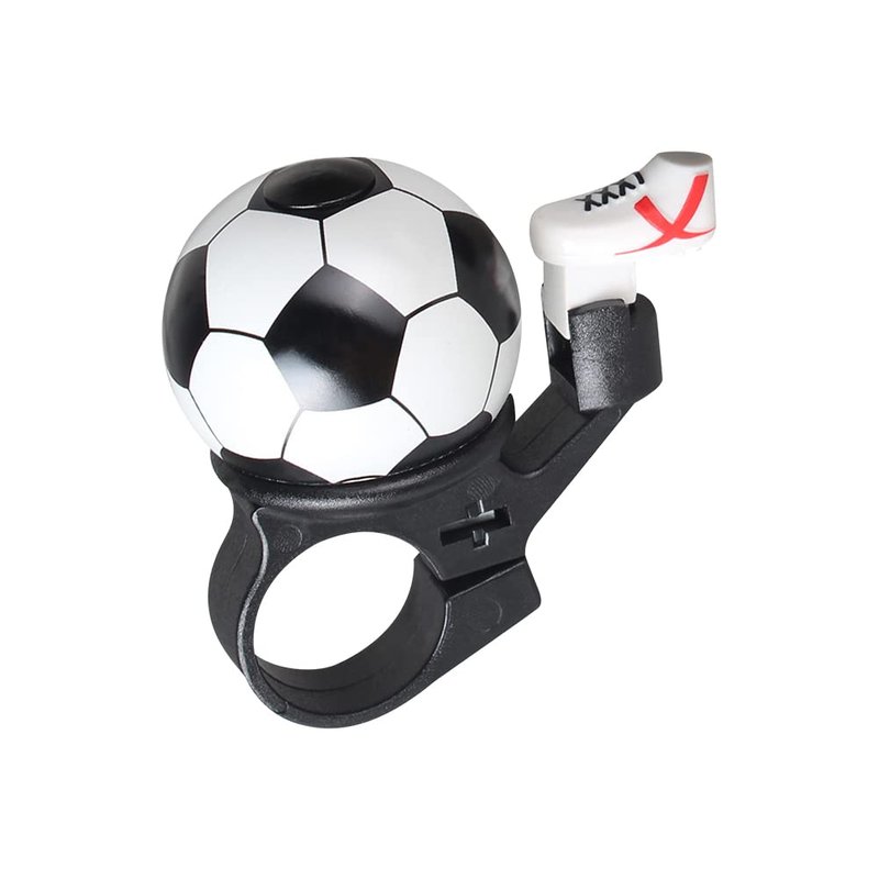 2 Pcs Bicycle Bell,Football Bike Bell Crisp Sound Mini Ringtone and Fun Bicycle Horns for Boys Girls Road, Electric, Mountain Bikes(Color:Black+White)