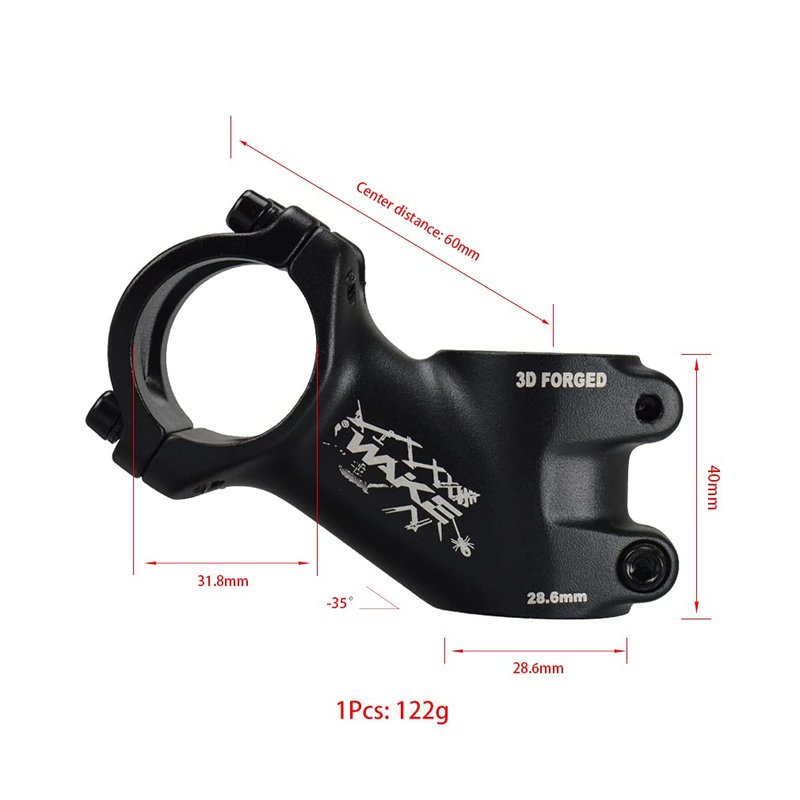 CYSKY Bike Stem 31.8 60mm/70mm/90mm/110mm 35 Degree MTB Stem Mountain Bike Stem Riser Handlebar Stem for Most Road Bike Stem, MTB Stem, BMX Stem, Bicycle Stem (60mm)