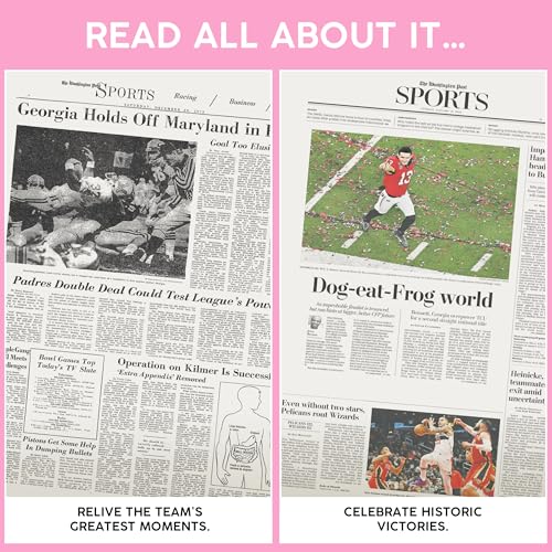 Personalized Georgia Football Newspaper History Book - A3 Hardcover