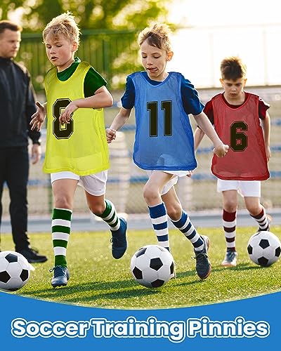 48 Pcs Youth Sports Pinnies - Nylon Mesh Basketball Practice Jerseys