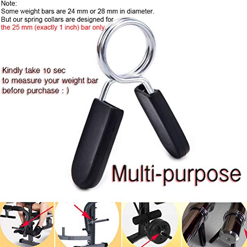 Barbell Clamps for 1-Inch Standard Weight Bars - 4 Count