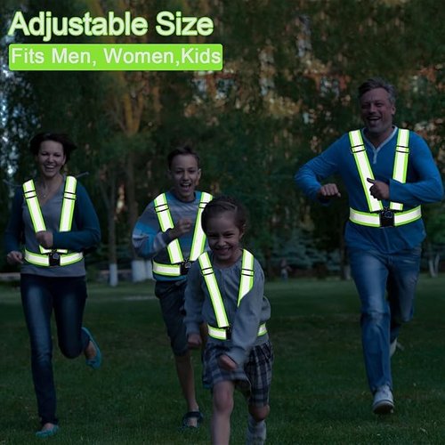 VOCHIC 20 Pcs Reflective Vests Safety High Visibility Straps Reflector Vest Safety Straps Adjustable Elastic Vest Gear for Running Cycling Working