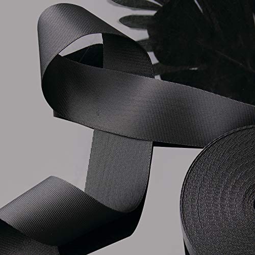 Heavy-Duty Nylon Webbing Strap - 1 Inch Wide, 10 Yards - Black