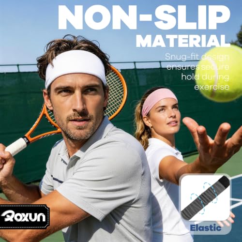 Breathable Sweatband for Workouts - Black Sport Headband