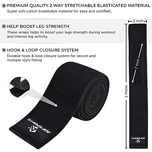 Weightlifting Knee Wraps - 78" USPA Approved - Black