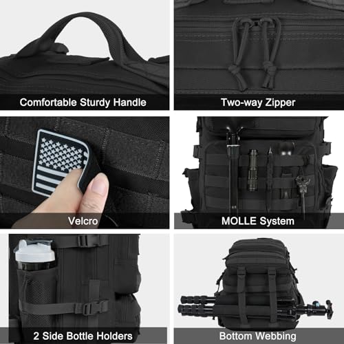 50L Military Tactical Backpack – Water Resistant Hiking Rucksack