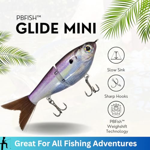 PB Fish Mini Glide Bait 4-Inch Slow Sinking Lure for Bass Pike Muskie
