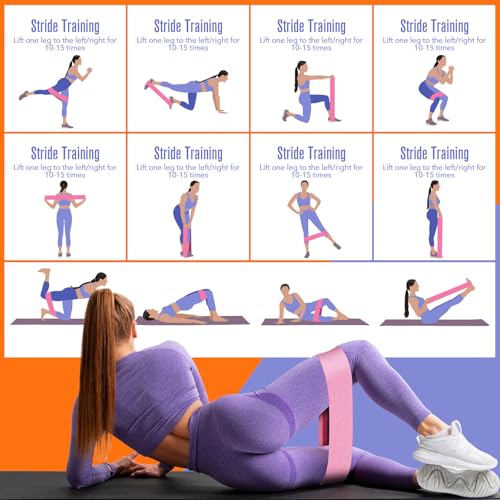 Non-Slip Fabric Booty & Resistance Bands - 3 Levels, Green, Pink, Purple