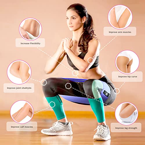 CFX Resistance Bands Set for Workout, Non-Slip Fabric Booty Bands with 3 Levels, Dark Purple & Purple