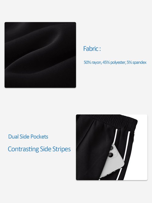 LASLULU Womens Black Wide Leg Sweatpants Baggy Straight Leg Sweatpants Y2K Dance Pants Gym Athletic Track Sweat Pants Joggers (Black,Medium)