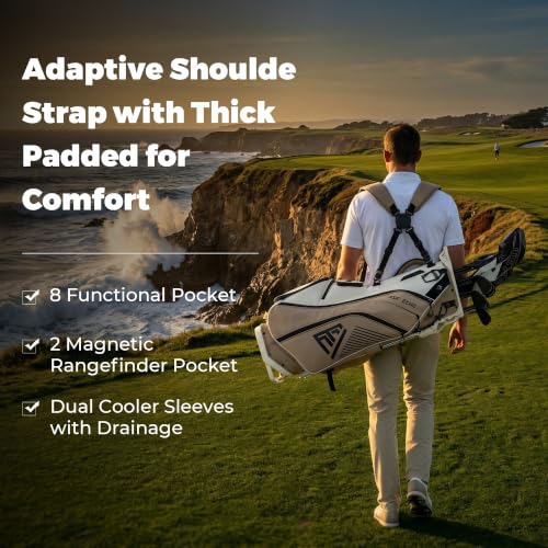 Soundless Hybrid Golf Stand Bag for Men & Women - Toasted Almond