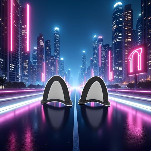 Cat Ear Helmet Decorations - 2Pcs Black & Grey Self-Adhesive Accessories
