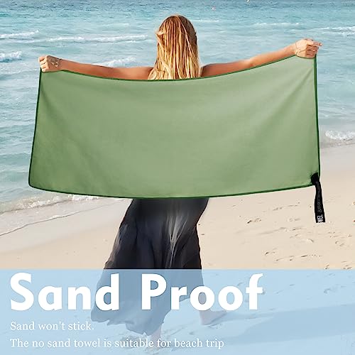 Microfiber Travel Towel - Quick Dry Camping & Gym Towel, Army Green, 20"×40"
