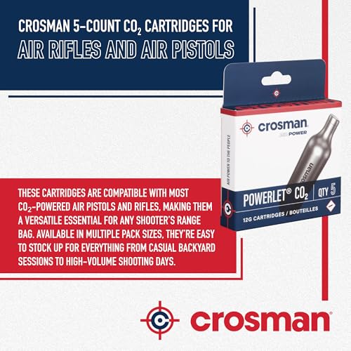 CO2 Cartridges - Leak-Free Metal Capsules for Airguns - 5-Pack