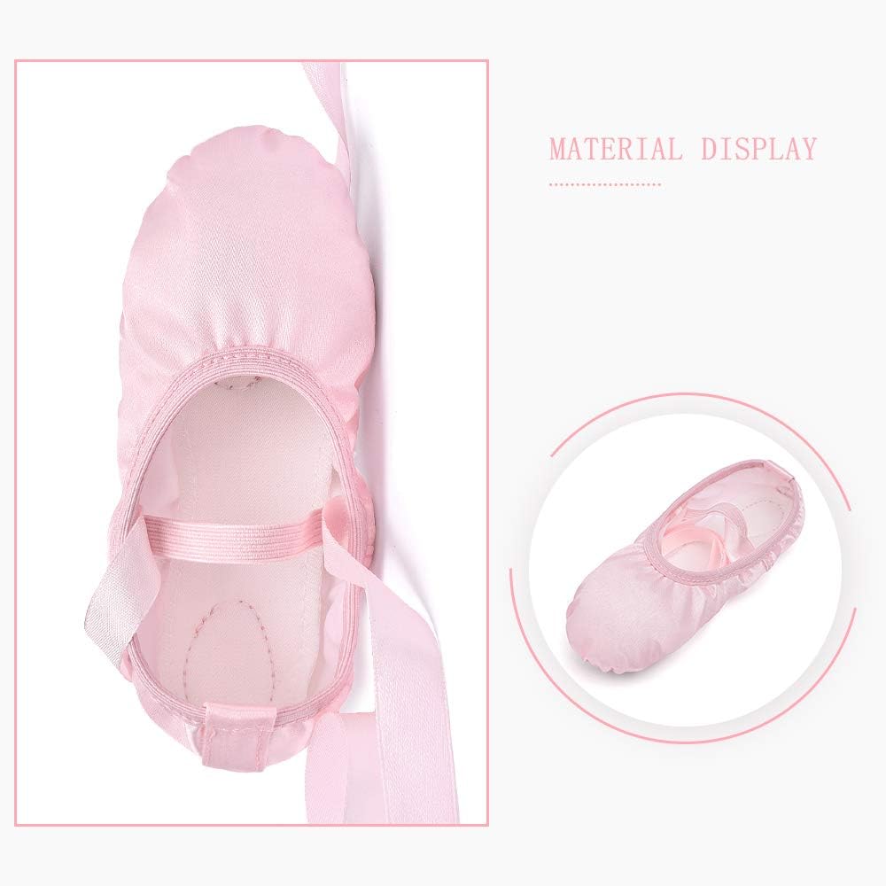 Stelle Ballet Shoes - Satin Ribbons Dance Slippers for Girls | Toddler to Big Kids Sizes