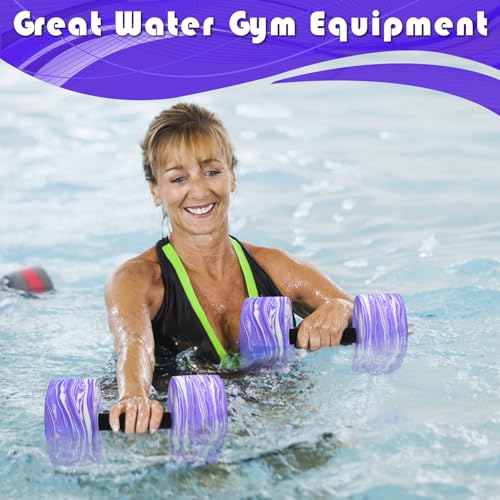 Aquatic Exercise Dumbbells Set - 2PCS EVA Foam Barbells - Purple