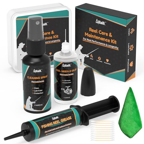 iliaili Fishing Reel Care Kit 3.9oz with Needle Oil & Grease - All-in-One Maintenance Set
