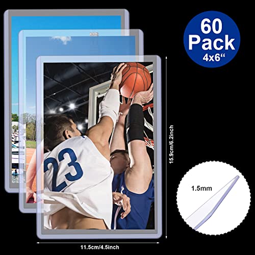 Outus 60-Pack 4x6 Clear Card Sleeves – PVC Photo Protectors for Photos, Cards, 4 x 6 inches (Variation: 60)