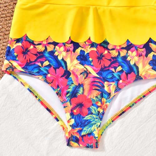 Girls One-Piece Swimsuit for Ages 9-10 - Yellow