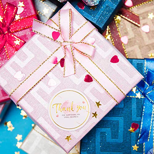 Thank You Stickers - 504pcs 1.5" Gold Foil Labels - Blush Pink Pattern1