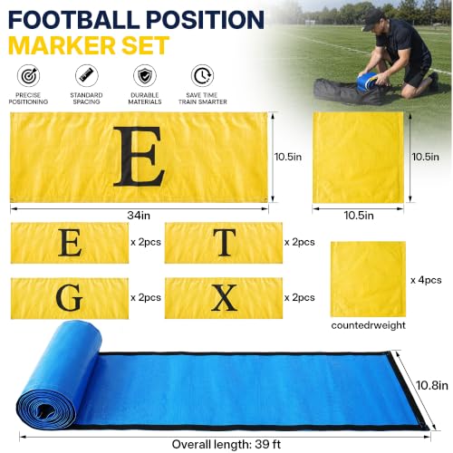 Football Training Markers Set with Adjustable Linemen Splits