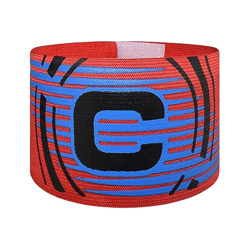 Adjustable Soccer Captain Armband - Red Unisex Elastic Band