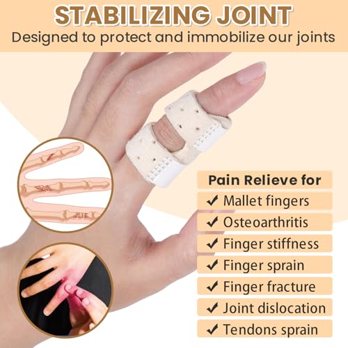 Breathable Trigger Thumb Splint - Short Finger Brace for Pain Relief, 2 Pack
